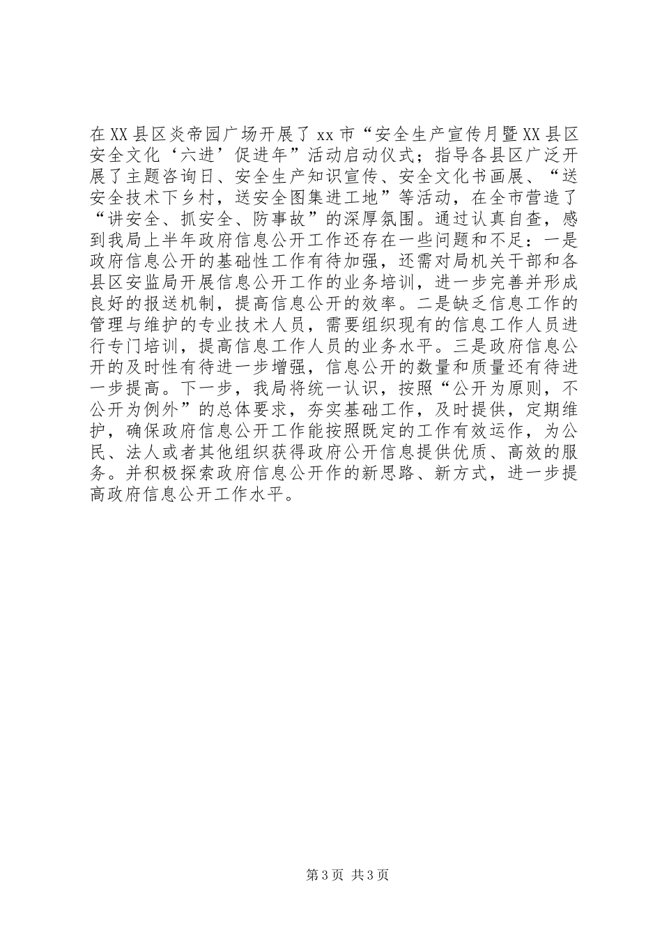 市安全生产监督管理局半年工作总结_第3页