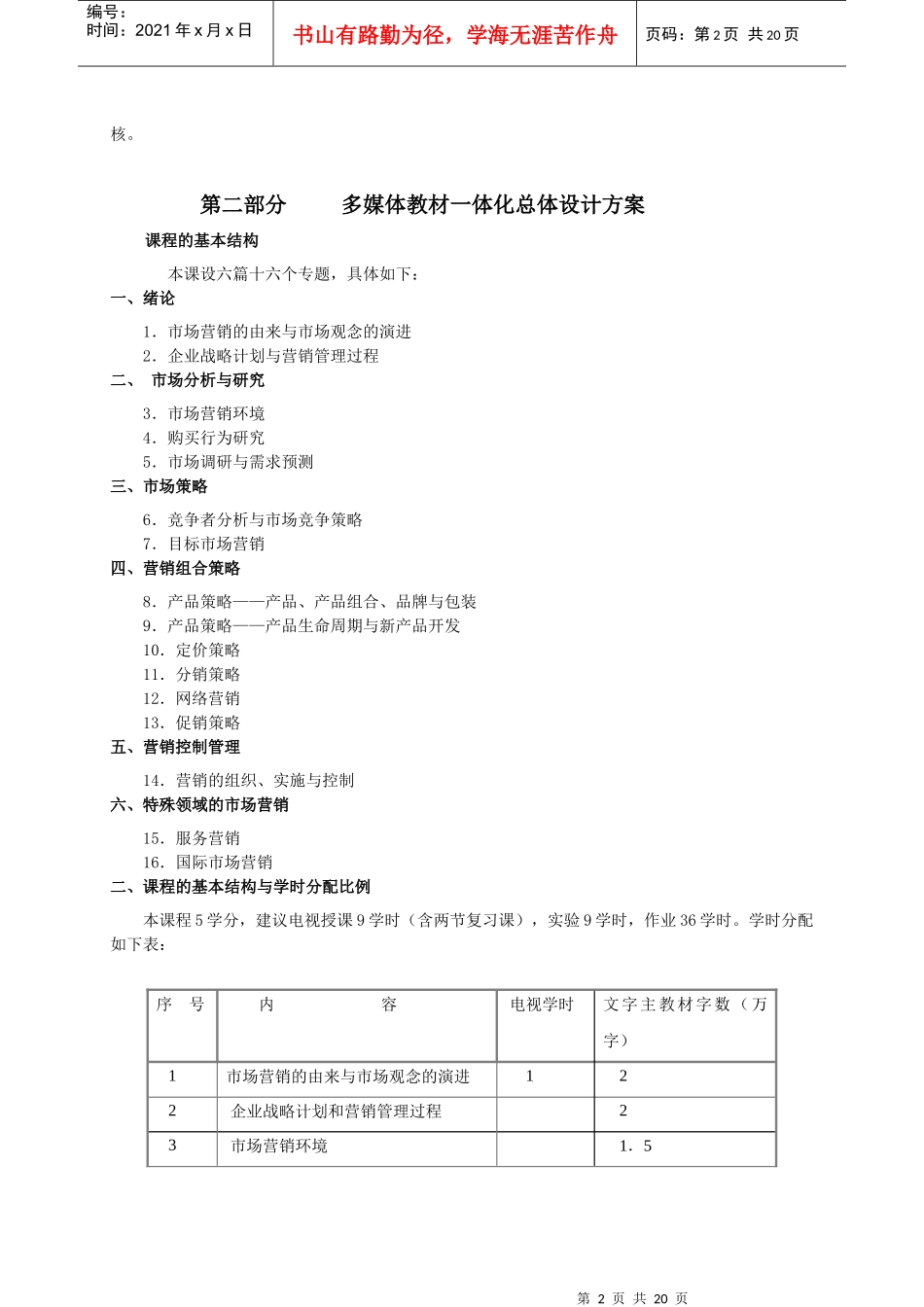 市场营销学课程教学大纲1_第2页