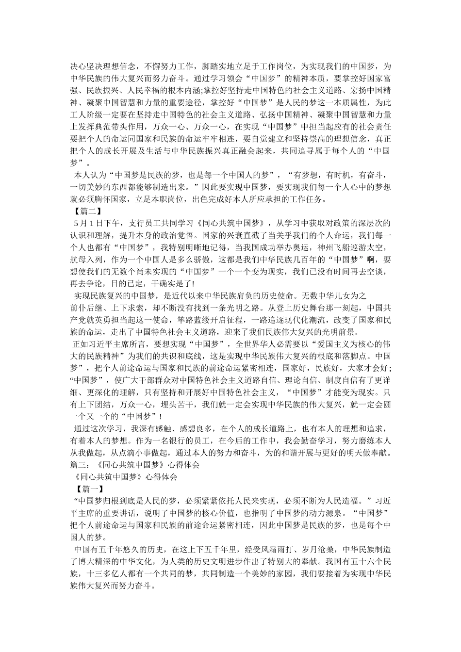 同心共筑中国梦学习心得体会 _第2页