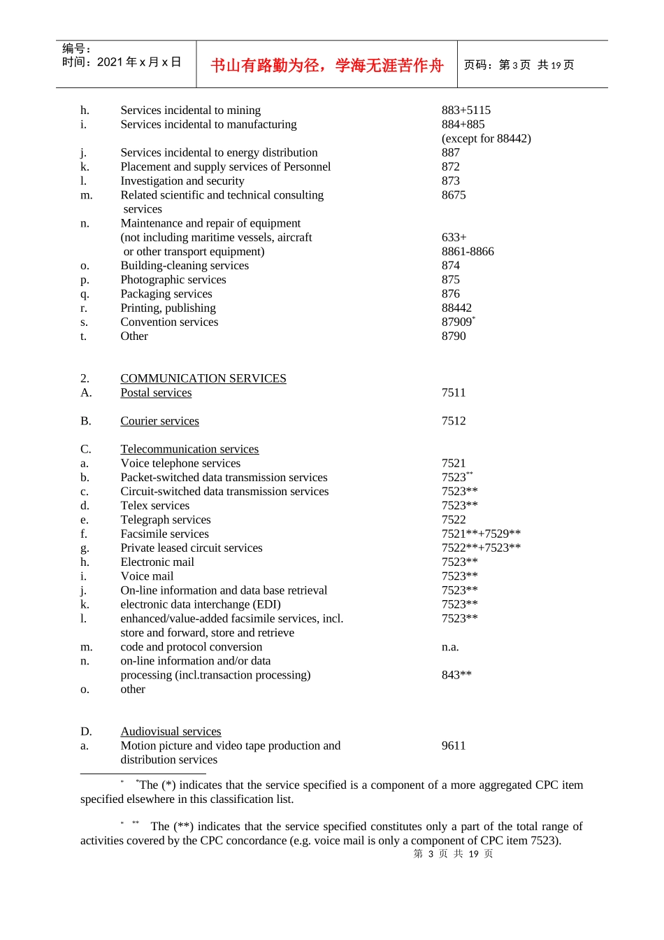世贸组织 现代服务业分类_第3页