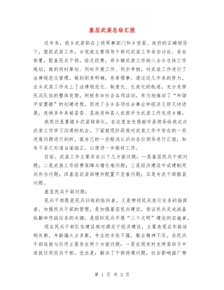 基层武装总结汇报