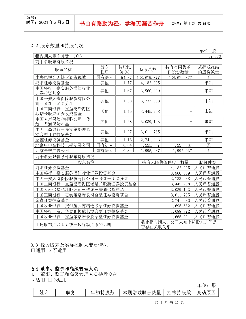 中视传媒半年报摘要_第3页
