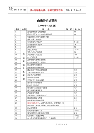 市场营销类课表下载-企业管理类课程表
