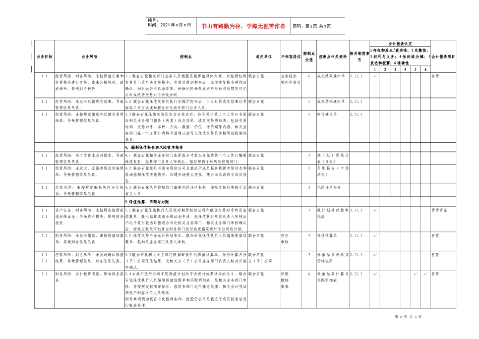10.1石油保值业务控制矩阵_第2页