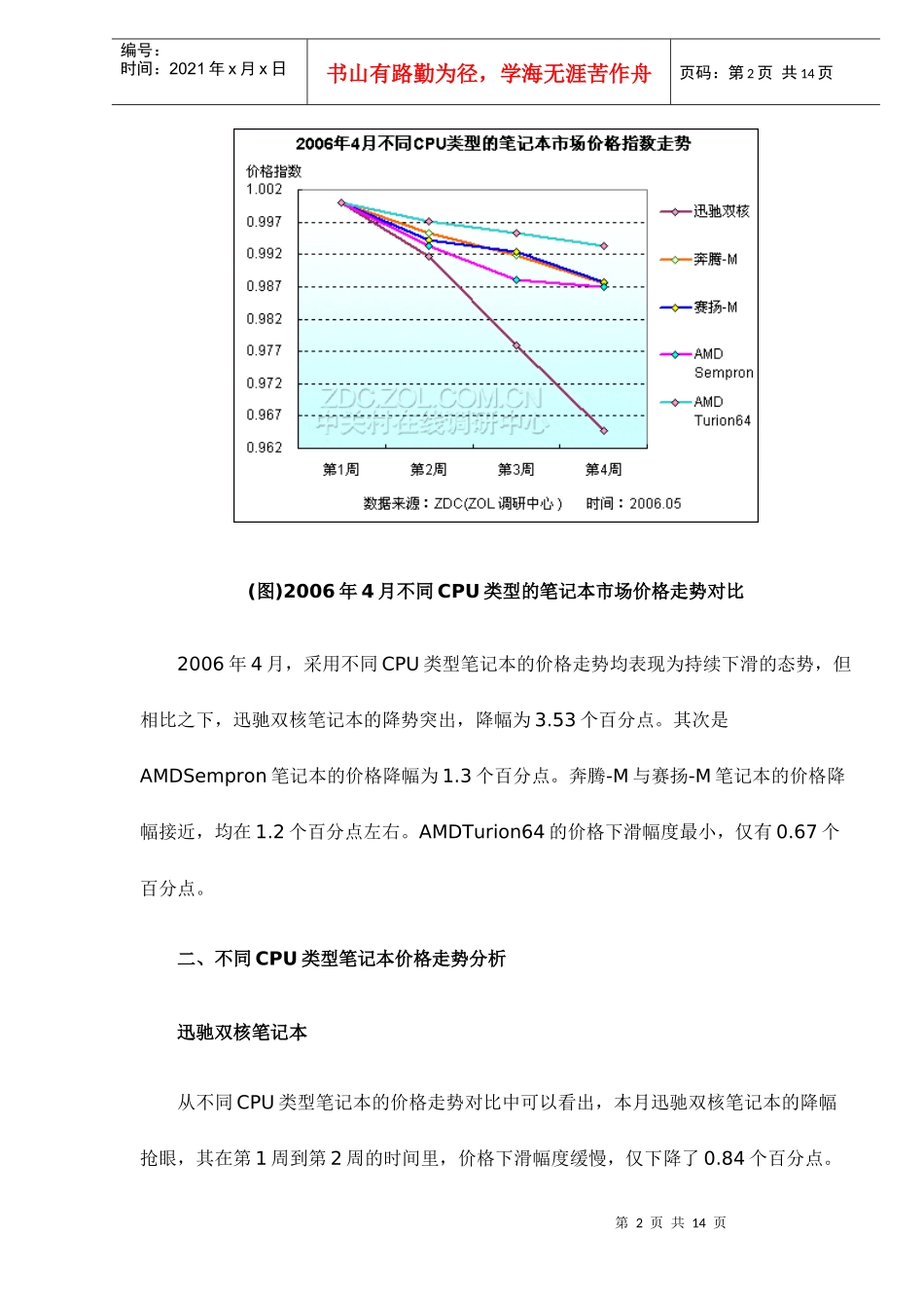 不同CPU类型的笔记本价格走势分析报告_第2页