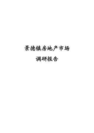 X年景德镇房地产市场调研报告64p