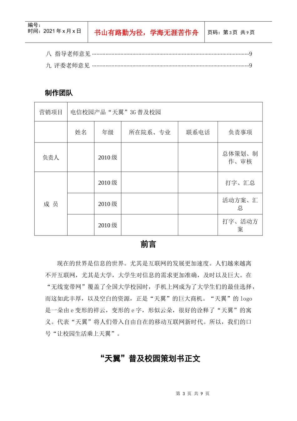 天翼市场营销策划_第3页