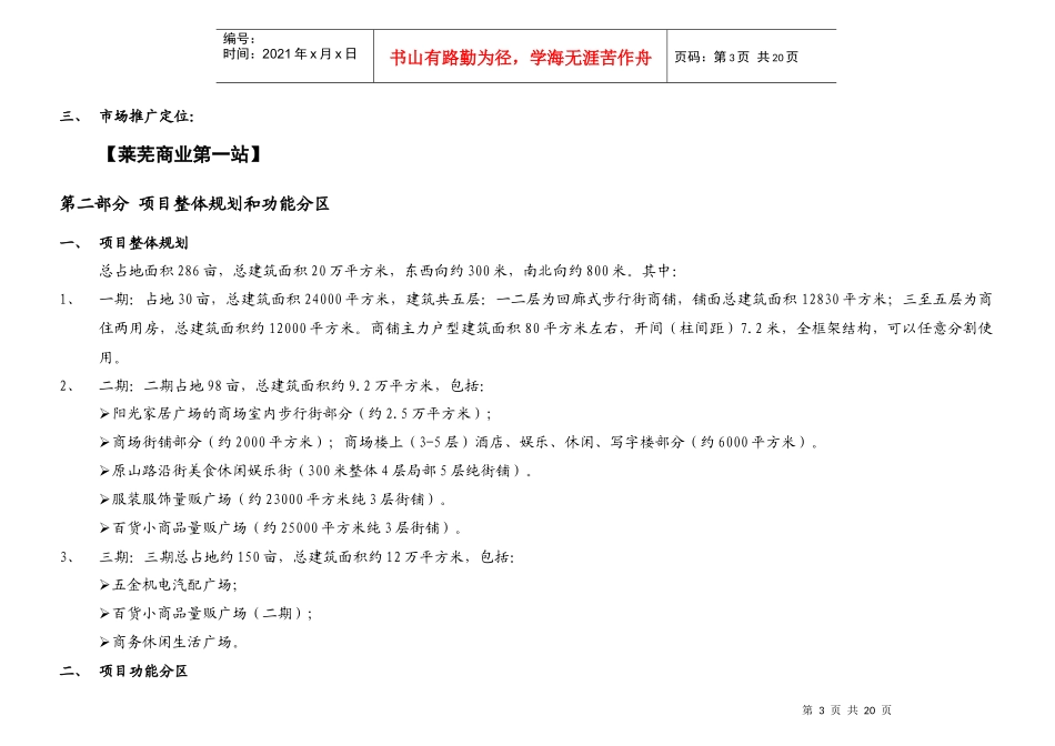 山东莱芜市南方商城二期商业项目推盘销售策略-18DOC_第3页