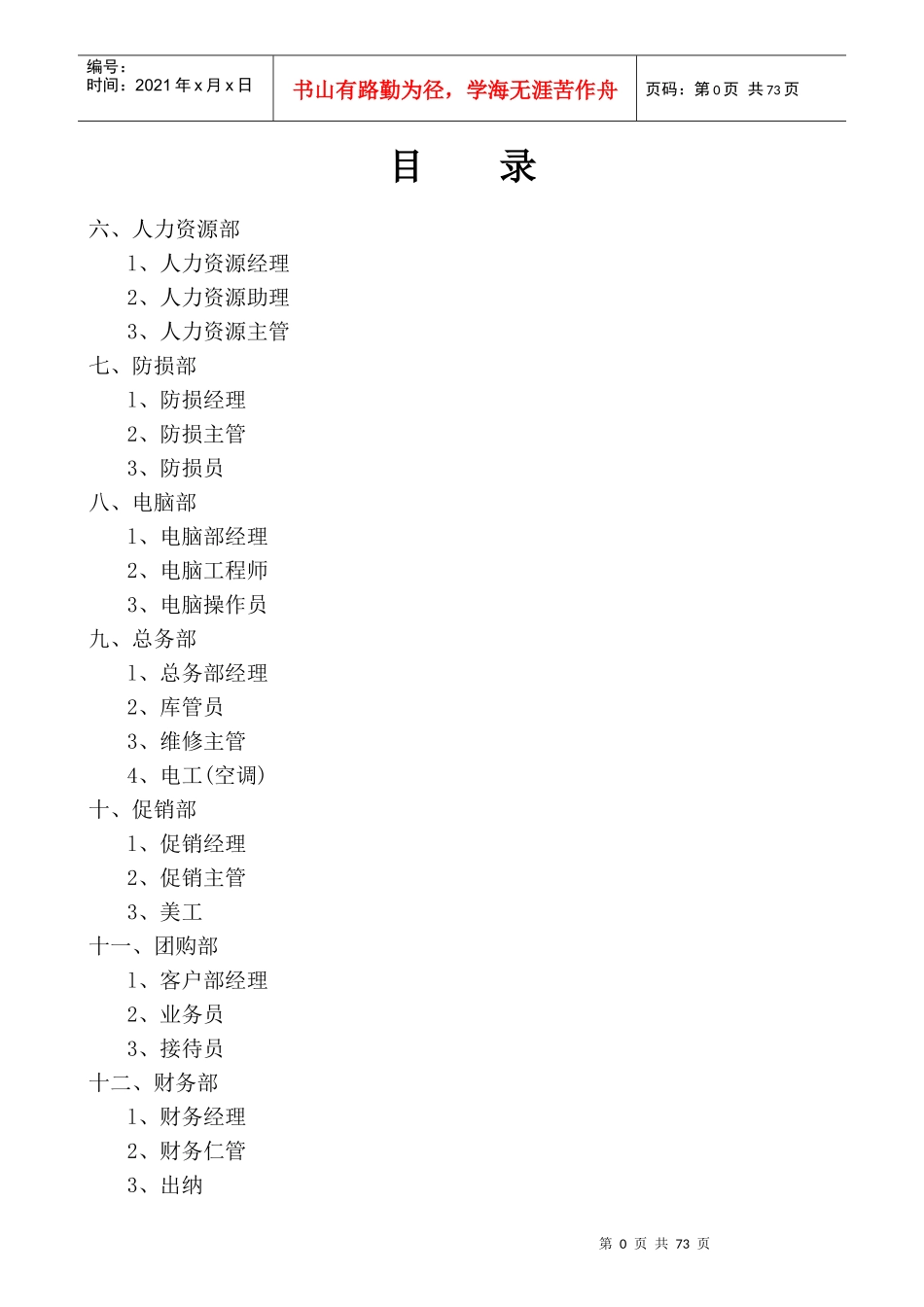 XXXX连锁超市职务说明书下_第1页