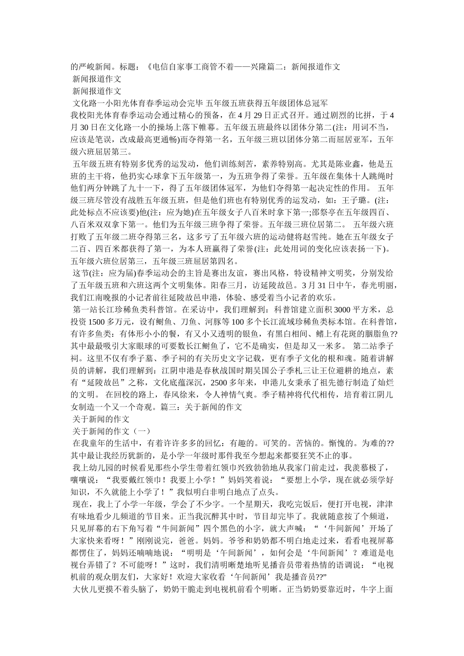写新闻报道的作文 _第3页