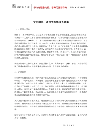 安信纳米：渗透式营销攻克湖南(doc 13)