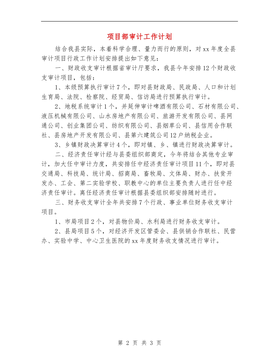 项目部审计工作计划_第2页