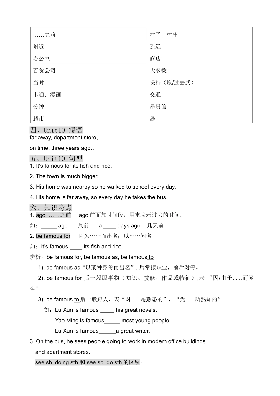 新版广州版小学英语六年级上册Unit10知识点及练习题2 _第2页
