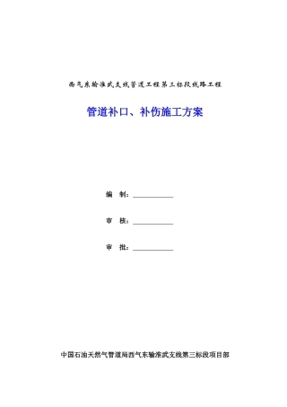 2管道补口、补伤施工方案