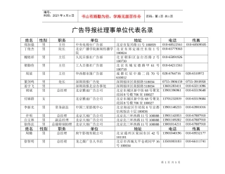 广告导报社理事单位代表名录
