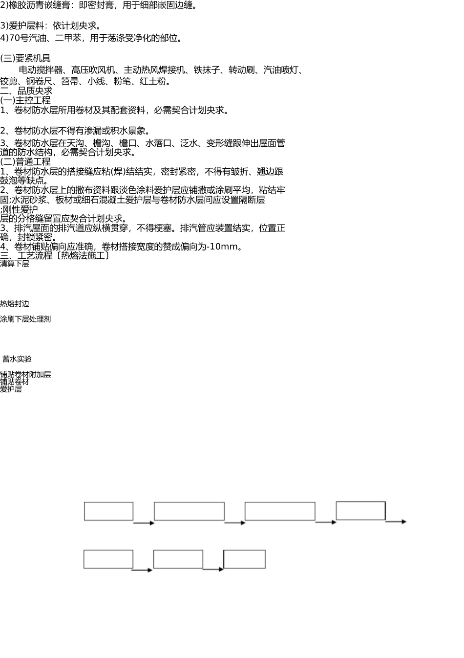 屋面防水施工方案及工艺流程 _第2页