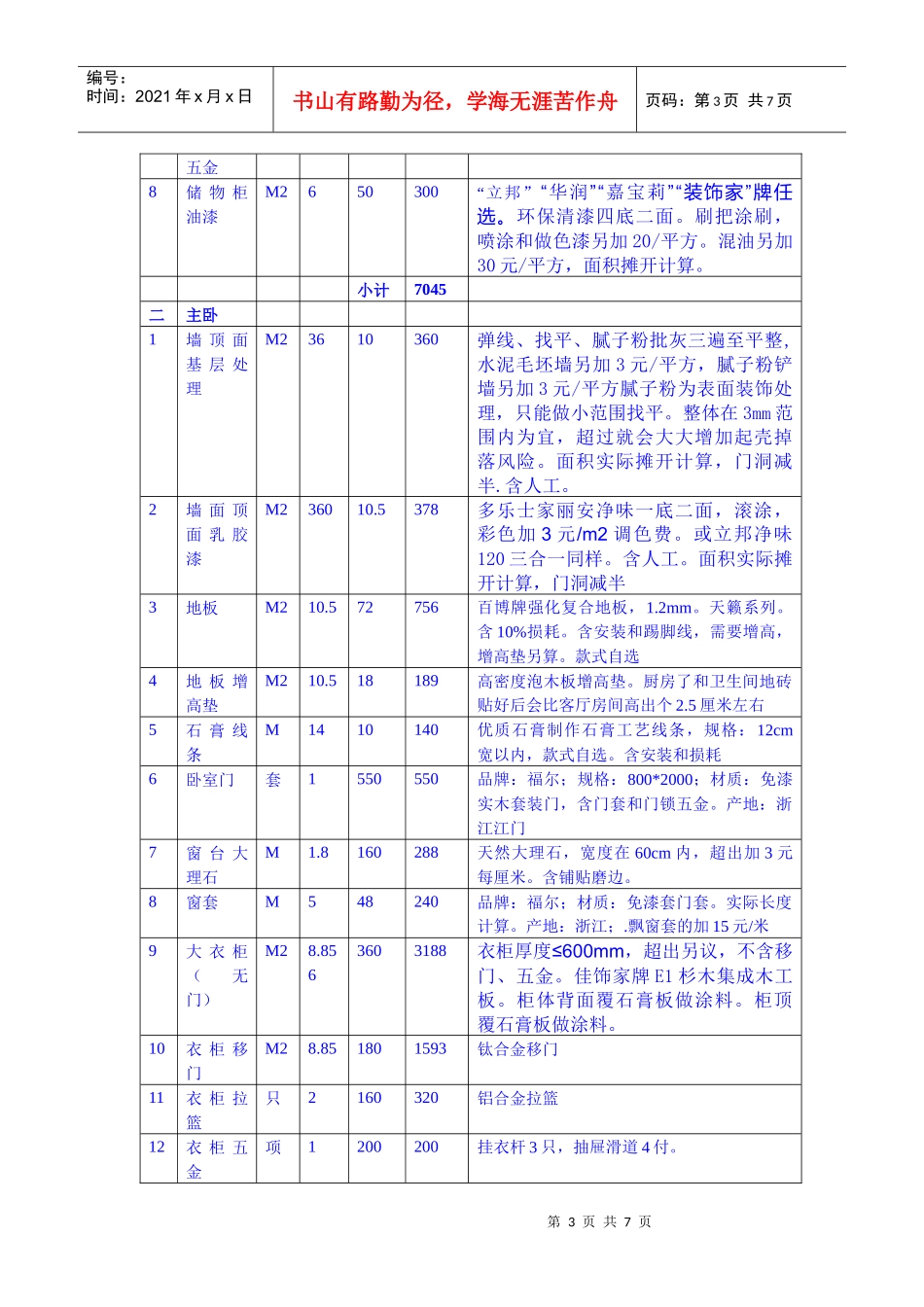 安东装饰报价表汇编_第3页