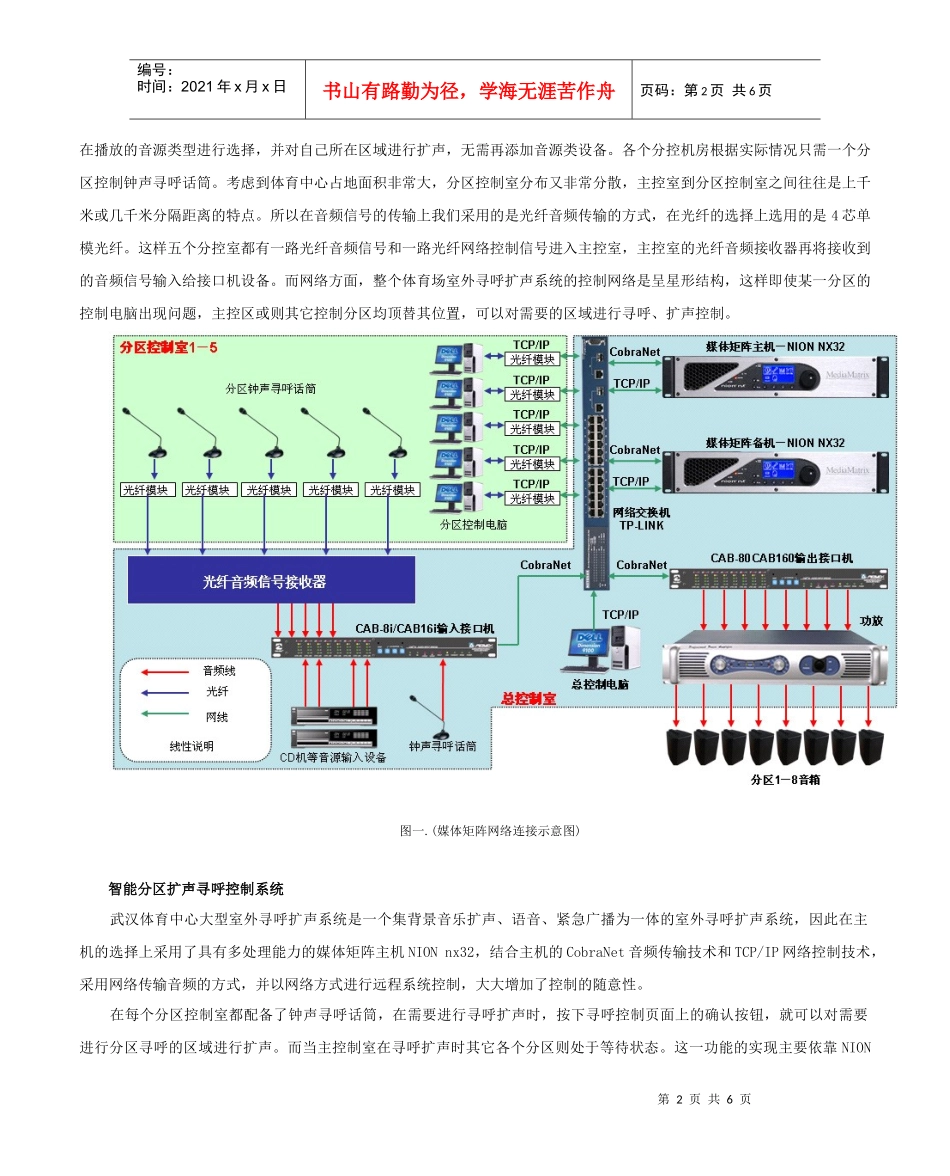 媒体矩阵在大型室外扩声寻呼的应用_第2页