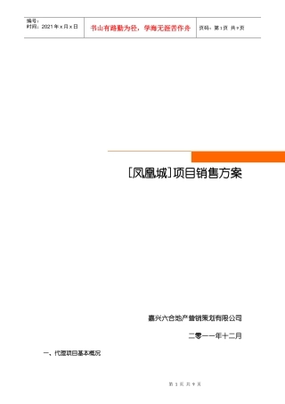 [凤凰城]项目销售方案
