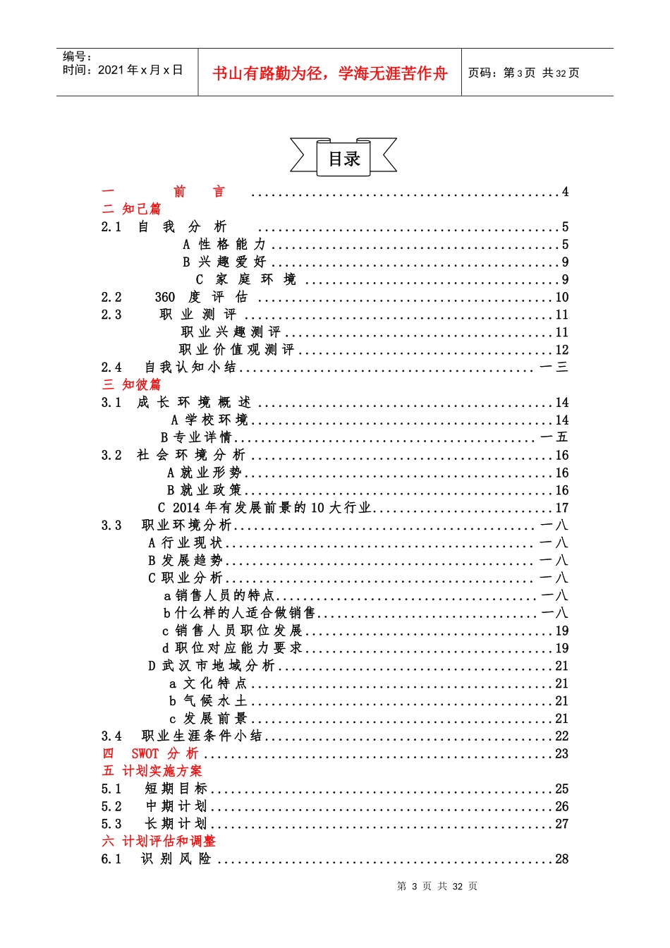 市场营销专业职业生涯规划书_第3页