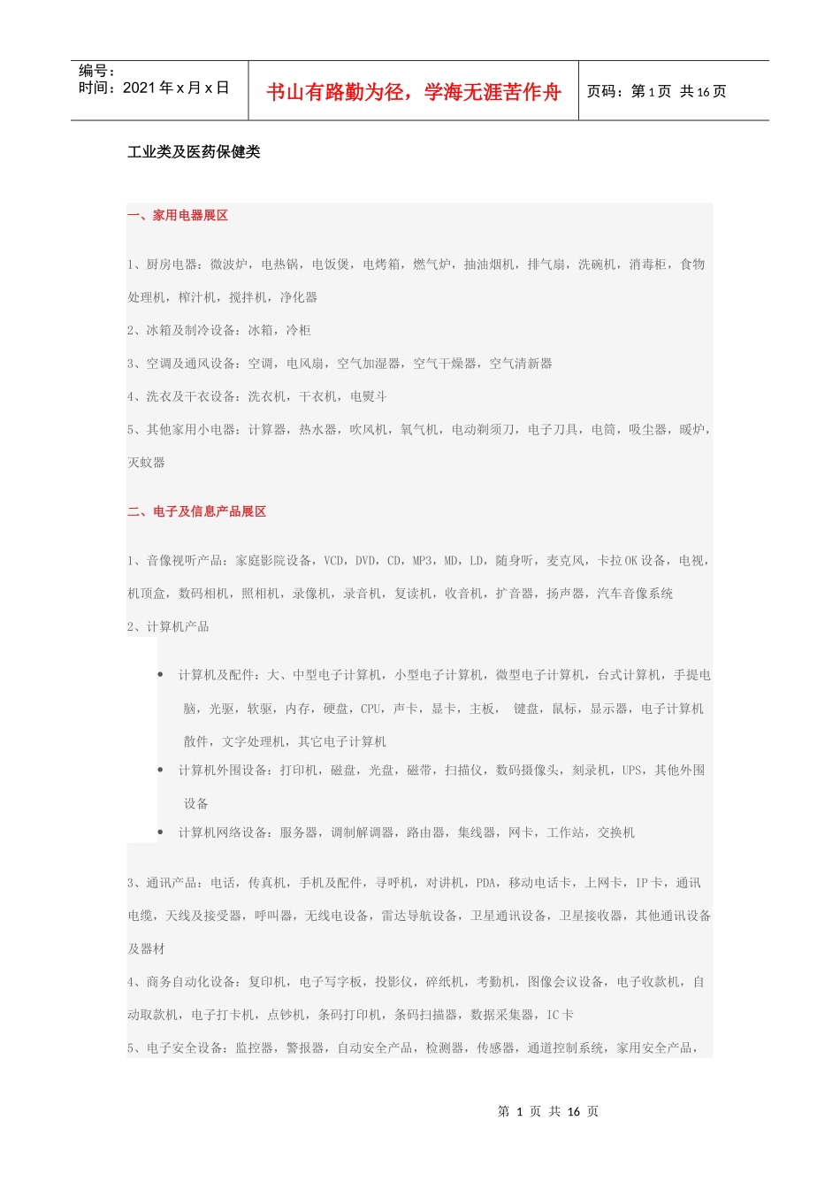 中国进出口商品交易会参展商品范围_第1页