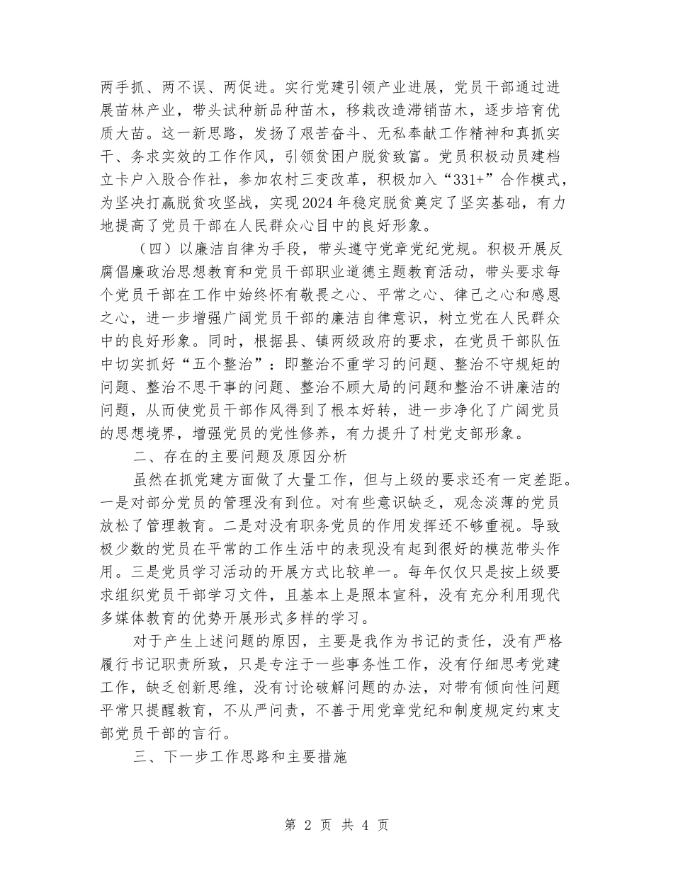 村党支部书记述职述廉述纪报告_第2页