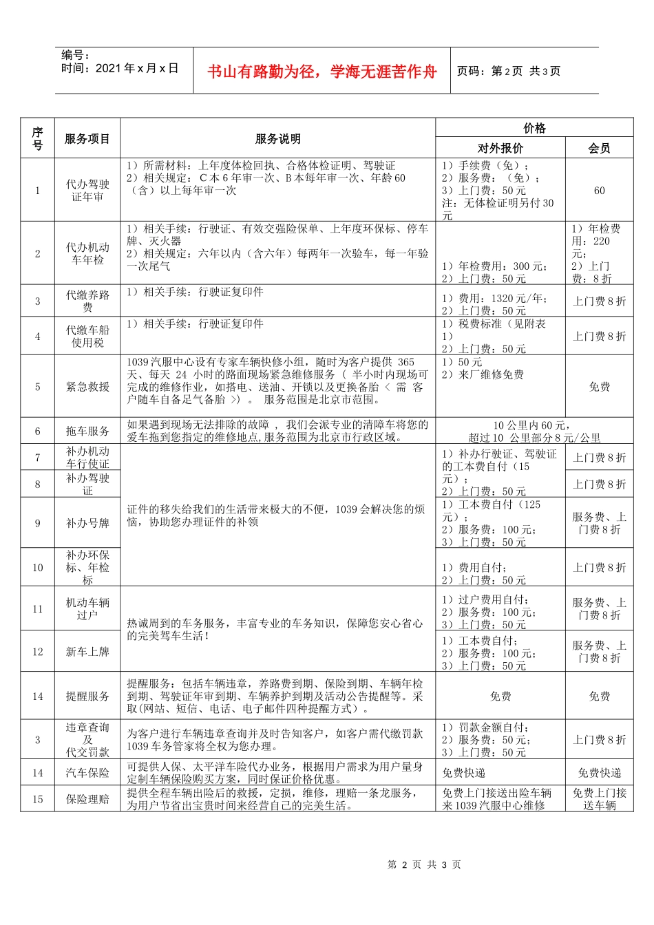1039车务管家服务项目说明及报价详细名录如下_第2页