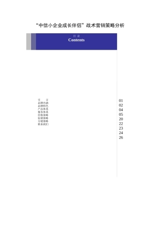 中信小企业成长伴侣”战术营销策略分析