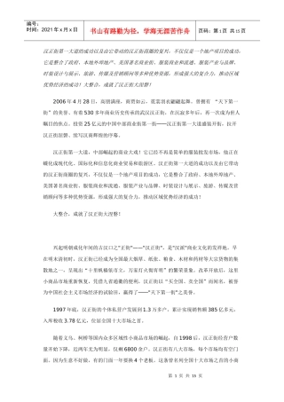 大整合，成就大营销－－武汉汉正街第一大道整合营销传播案例