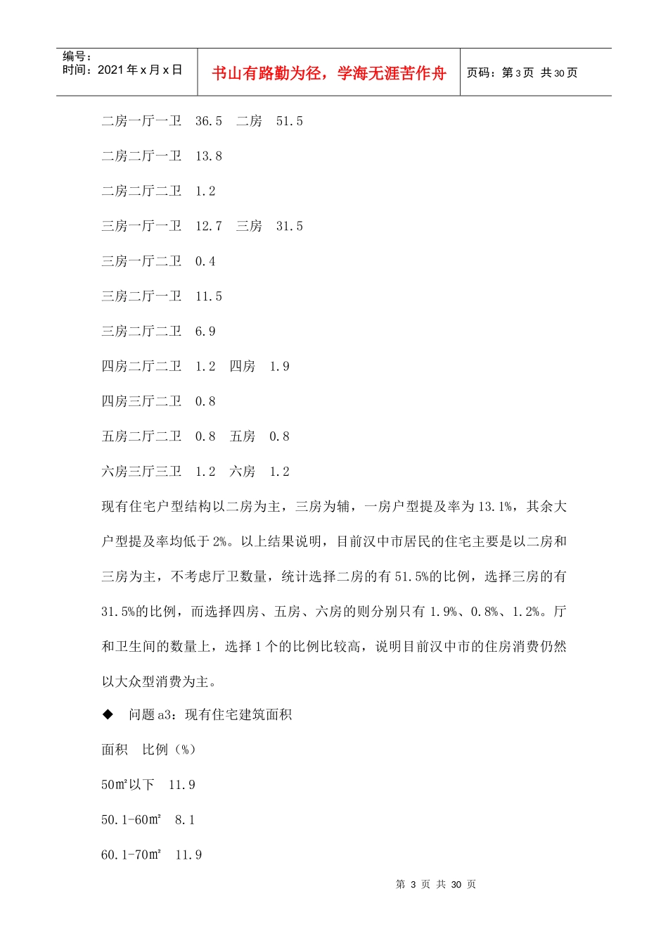 住宅消费者定量分析报告情况_第3页