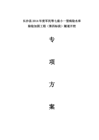 四标隧洞开挖专项施工方案