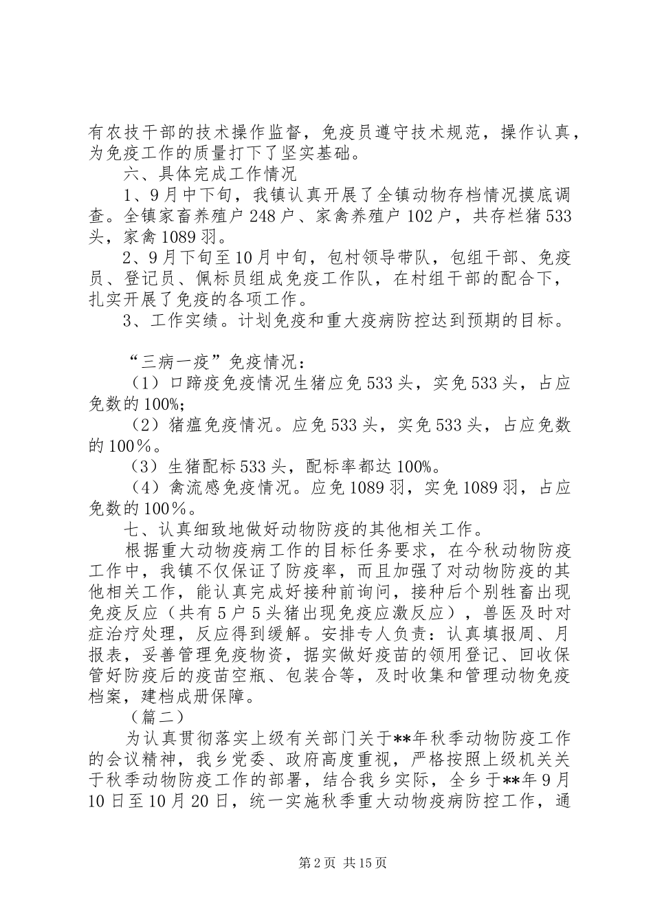 动物防疫工作总结（七篇）_第2页