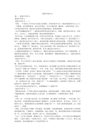 我爱中国,作文 
