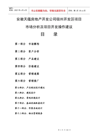 安徽宿州开发区项目市场分析及项目开发操作建议_101页
