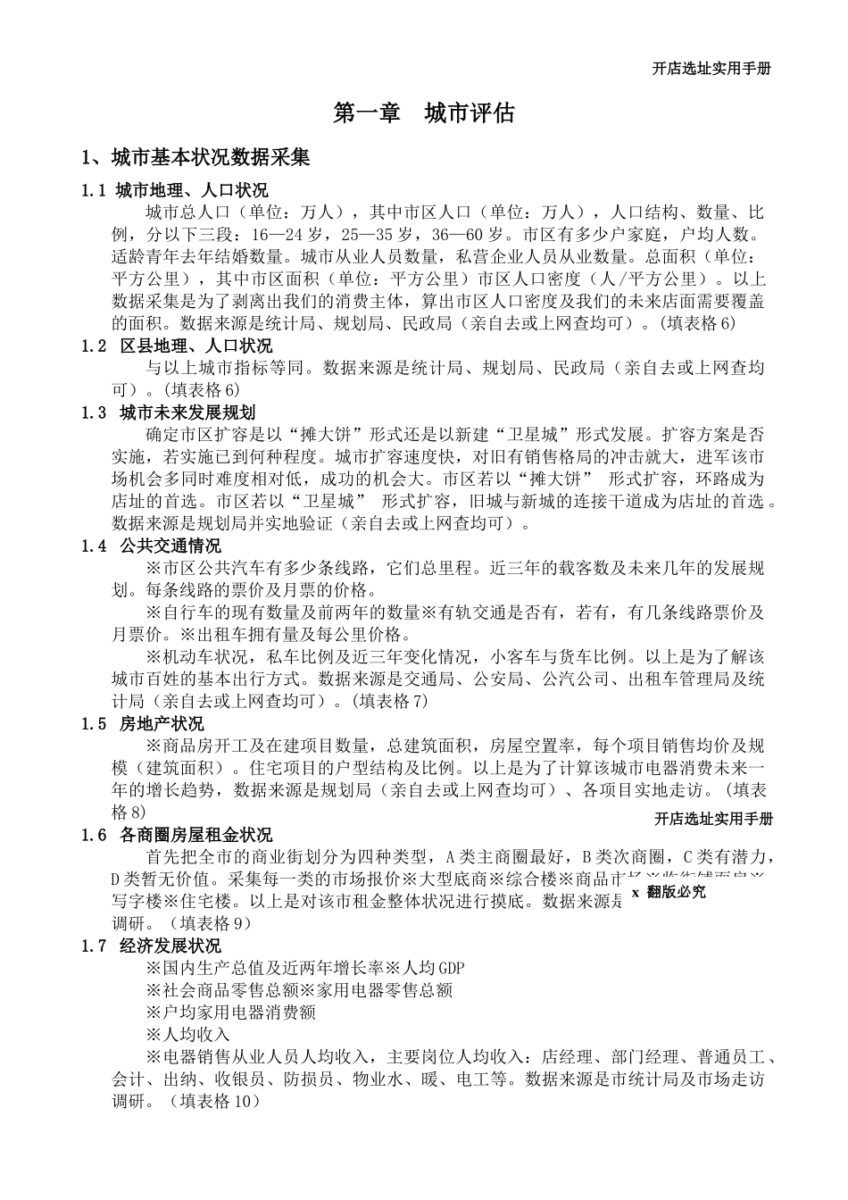 开店选址的实用手册_第1页