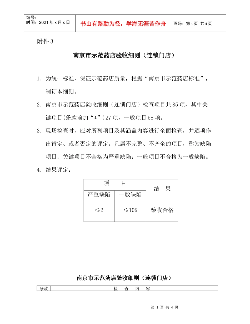 南京市示范药店验收细则连锁门店_第1页