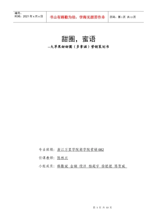 当代营销期末-大苹果甜甜圈