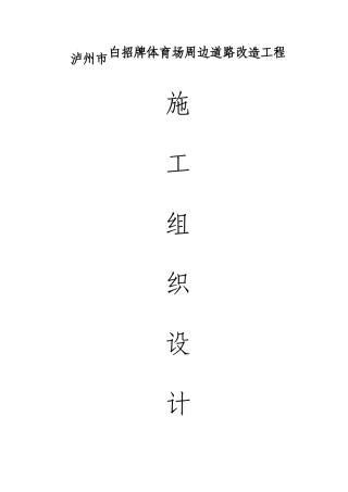 市政道路改造工程施工方案（DOC104页）
