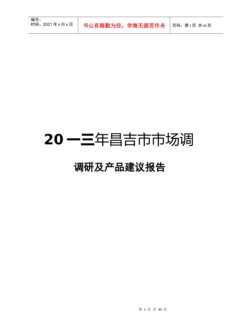 市场调研及产品建议报告_第1页