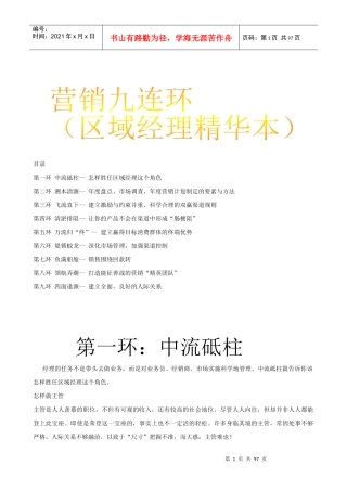 n营销九连环区域经理篇