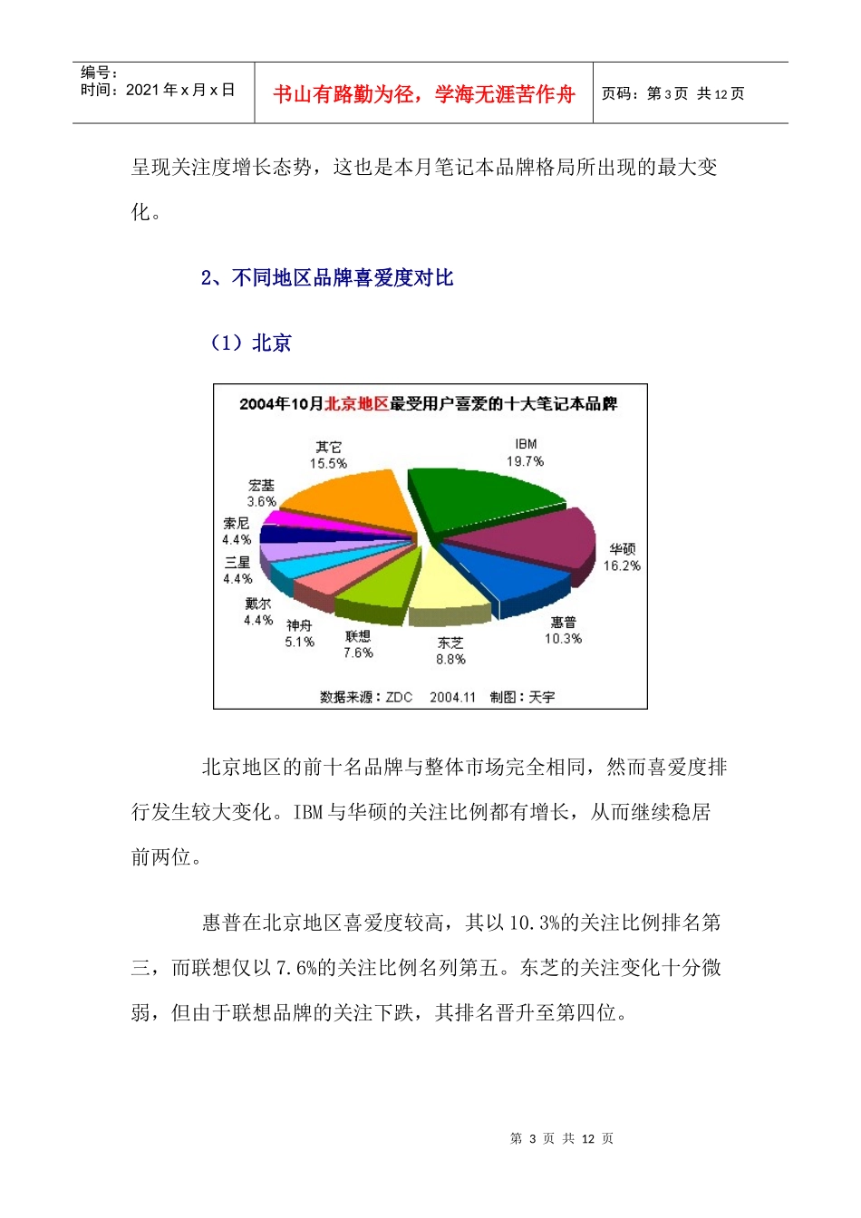 中国笔记本电脑市场用户喜爱度分析报告_第3页
