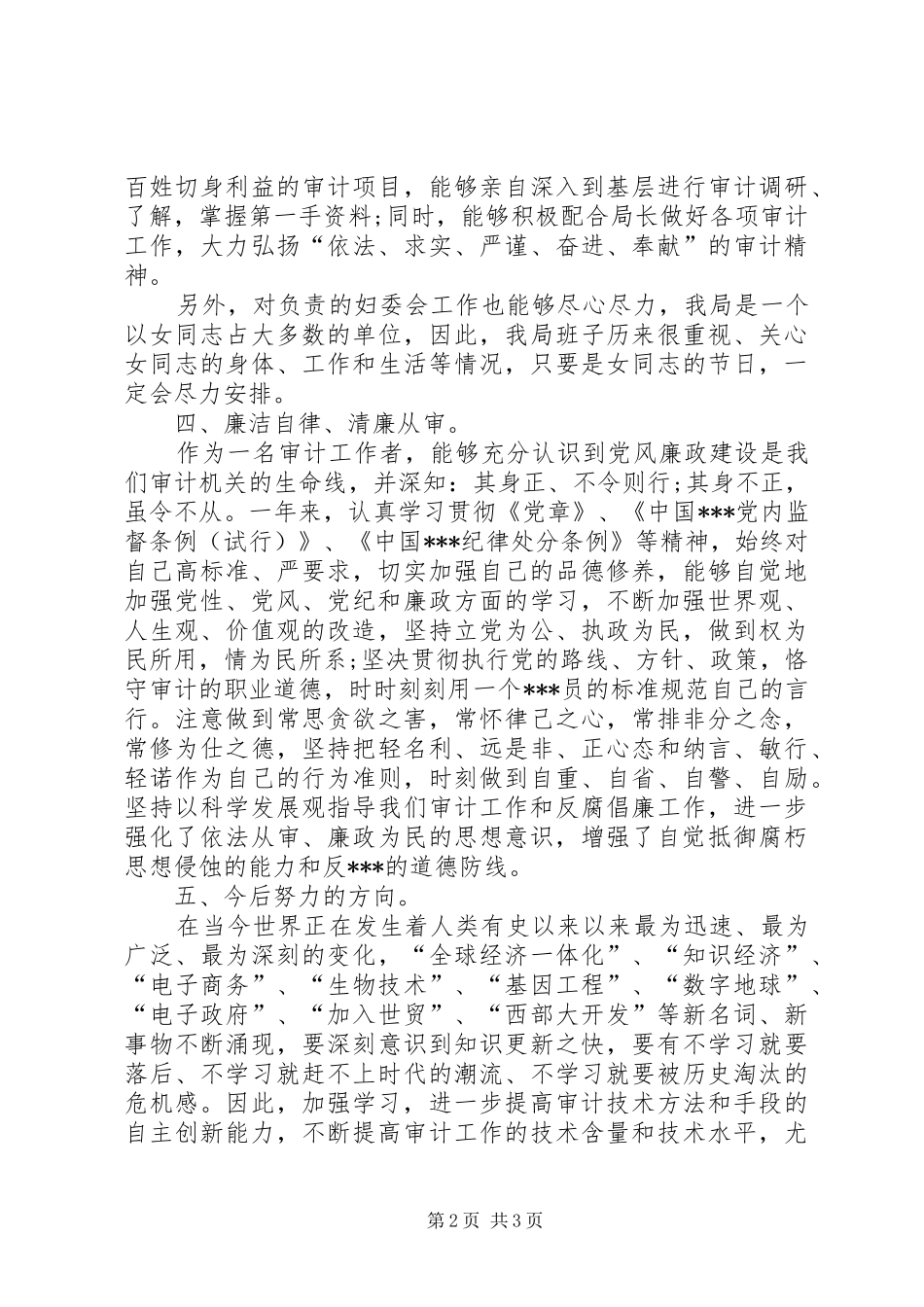 审计人员的个人工作总结范文_第2页