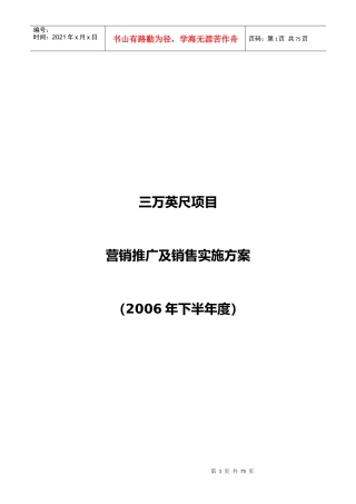XX项目营销推广及销售实施方案