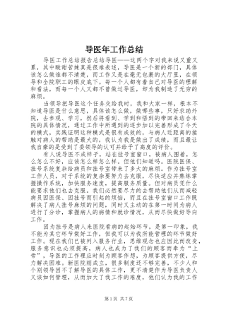 导医年工作总结