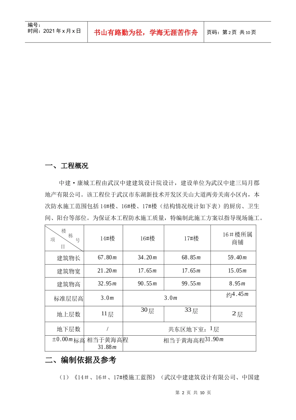 厨卫间防水工程施工方案_第2页