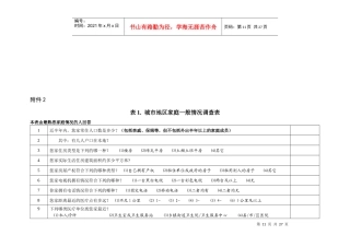 城市地区家庭一般情况调查表汇编