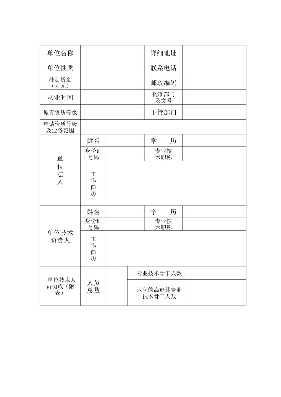 文物保护工程勘察设计单位资质申请表_第3页