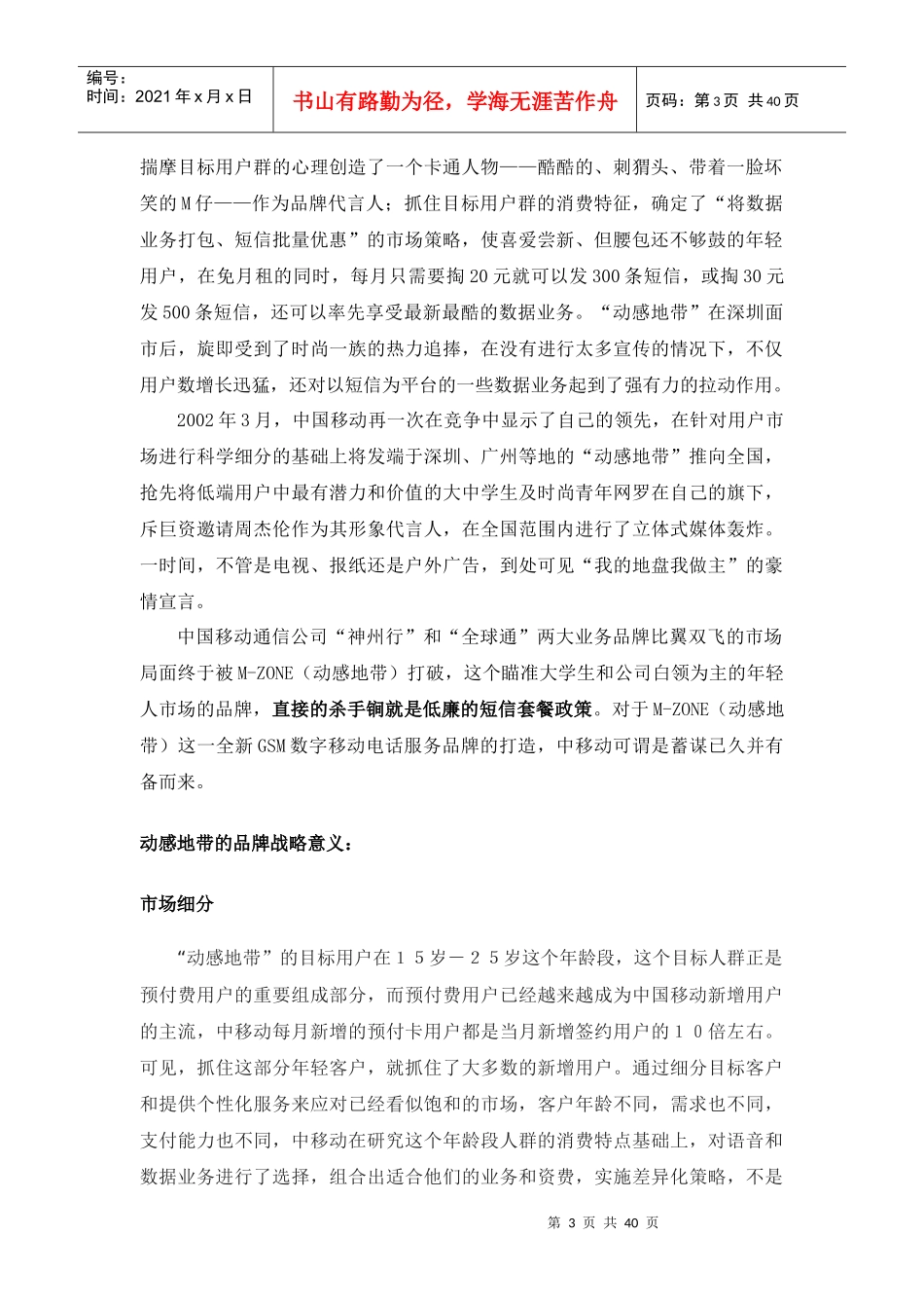 “动感地带”市场营销报告_第3页