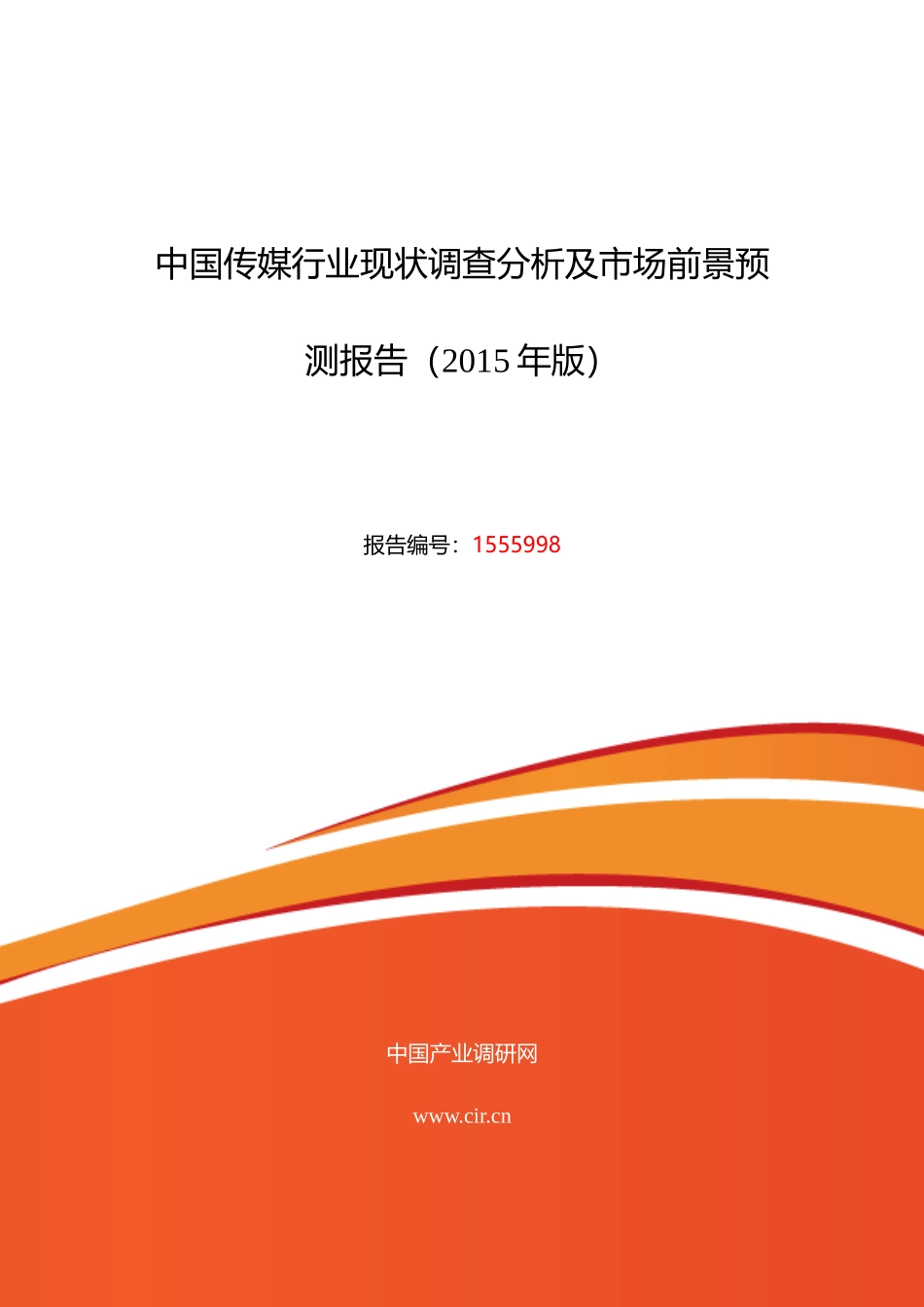 传媒调研及发展前景分析报告_第1页