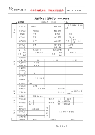 学府院市场调查表